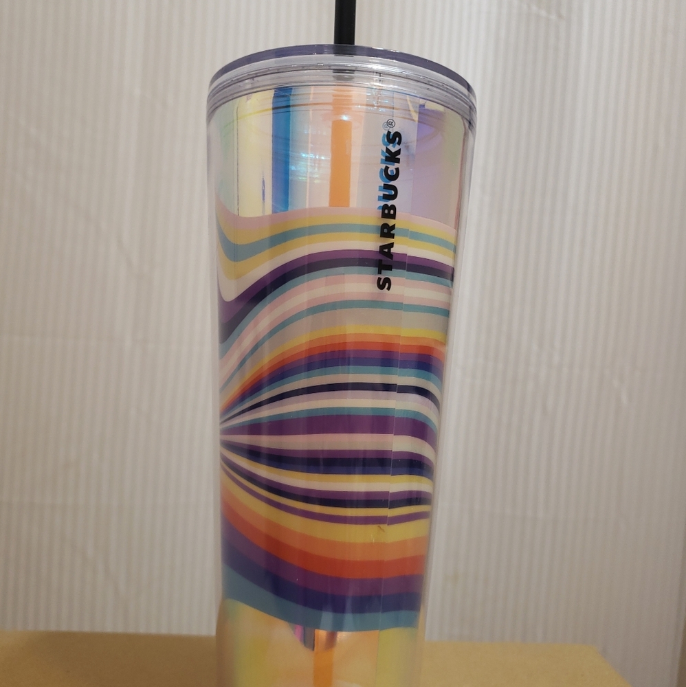 Starbucks Target Exclusive Iridescent Rainbow Swirl Psychedelic 70sVenti Tumbler